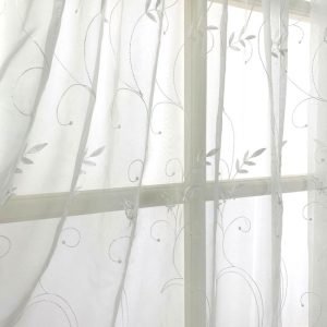 花語單層紗簾寬290x高210cm 米白色